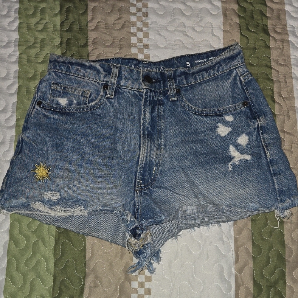Arizona Jean Company Light Blue Frayed Jean Shorts